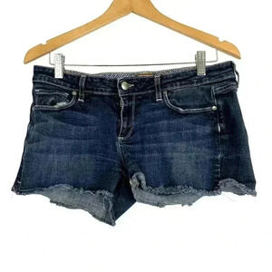 Paige Blue Denim Cut Off Shorts Sz 30 Stretch Women's Cotton Blend